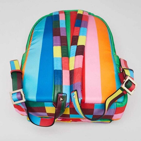 Valentino Multicolor Nylon 1973 Rockstud Small Backpack Bag - Picture 9 of 12